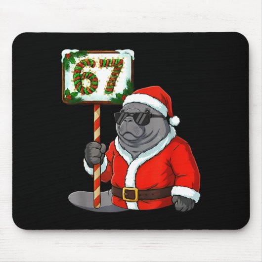 Tapis De Souris 67 Manatee Christmas Six Seven Meme Brainrot Manat (Devant)