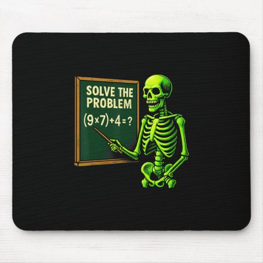 Tapis De Souris 67 Math Halloween squelette Meme pour les enseigna (Devant)