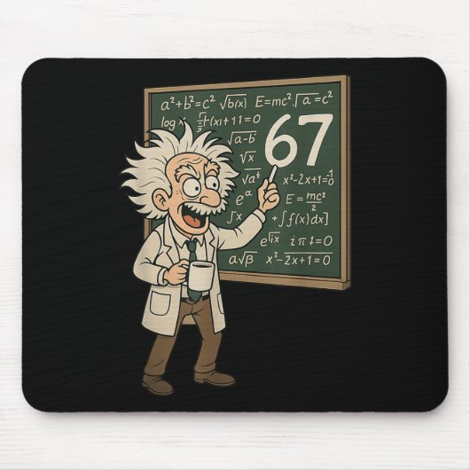 Tapis De Souris 67 Math Meme Funny Professor Genius Chalkboard  (Devant)