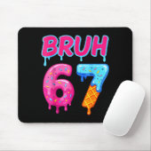 Tapis De Souris 67 Meme 6 7 Numbers Ice Cream Six Seven Bruh Funny (Avec souris)