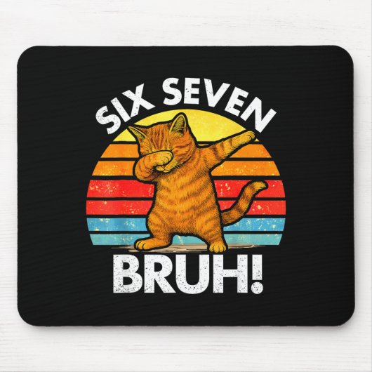 Tapis De Souris 67 Meme Chat Dabbing Six Seven 6 7 (Devant)