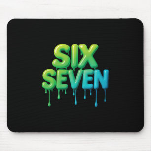 Tapis De Souris 67 Meme Six Seven 6-7 Blague drôle d'Internet Vira