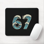 Tapis De Souris 67 Meme Six Seven Génération Alpha Argot Wave Surf (Avec souris)