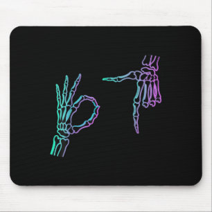 Tapis De Souris 67 Meme Squelette Main 6 7 Halloween Six Sept T-sh