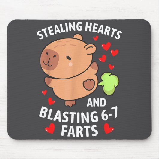 Tapis De Souris 67 Meme Stealing Hearts Valentine's Day Capybara K (Devant)