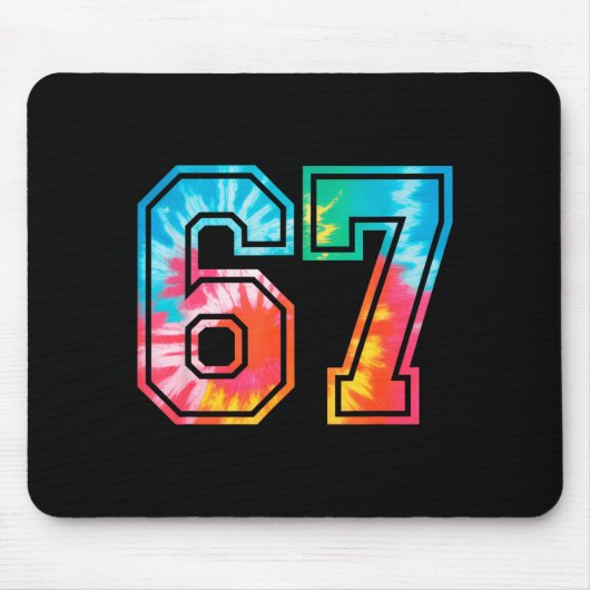 Tapis De Souris 67 Number Meme Funny Six Seven Tie Dye Gen Alpha S (Devant)