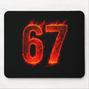 Tapis De Souris 67 Numéro de Flamme Six Sept Mème 67 Enfant