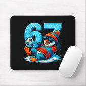 Tapis De Souris 67 Penguin Soccer Funny Winter Meme Gift (Avec souris)