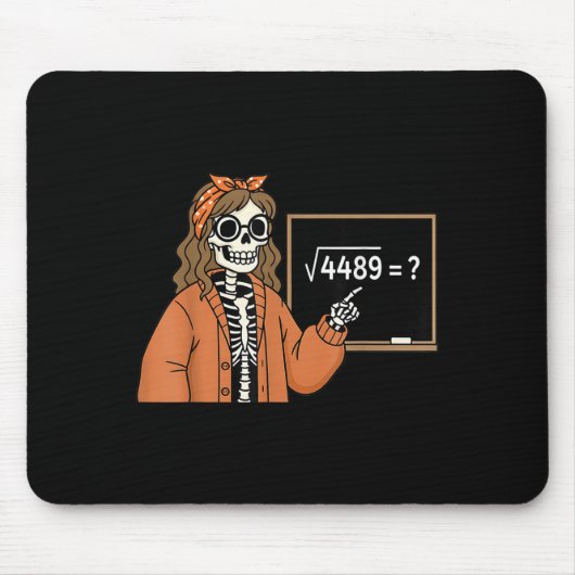 Tapis De Souris 67 Prof de maths squelette Halloween Root 4489 Dés (Devant)