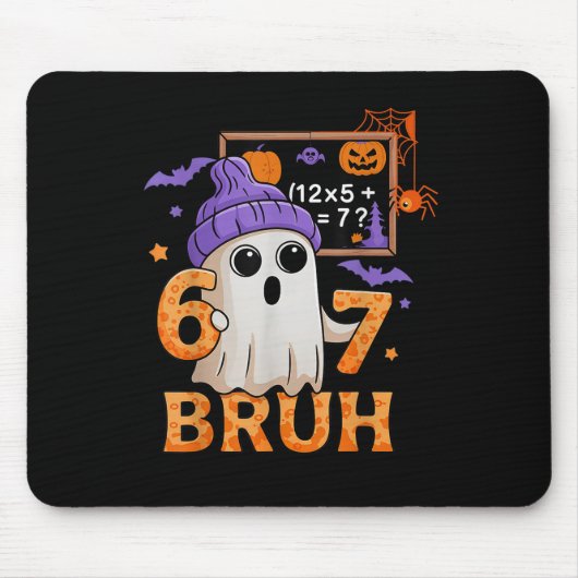 Tapis De Souris 67 Prof Halloween Fantôme Six Sept Mème Math Équ (Devant)