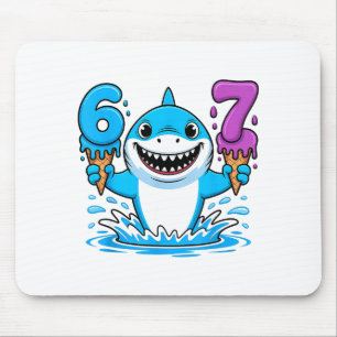 Tapis De Souris 67 Requin Six Sept Crème Glacée Dégoulinant Drôle