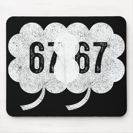 Tapis De Souris 67 Shamrock Meme St Patrick’s Day Retro Green Luck (Devant)