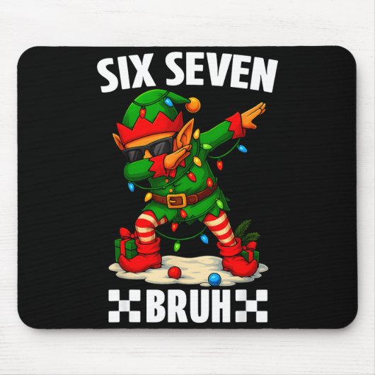 Tapis De Souris 67 Six Seven Bruh Funny Christmas Dabbing Elf 6 7  (Devant)
