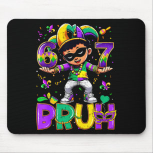 Tapis De Souris 67 Six Seven Bruh Mardi Gras Bouffon Chapeau Perle