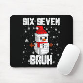 Tapis De Souris 67 Six Seven Bruh Snowman Building Blocks Christma (Avec souris)