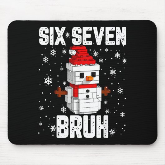 Tapis De Souris 67 Six Seven Bruh Snowman Building Blocks Christma (Devant)