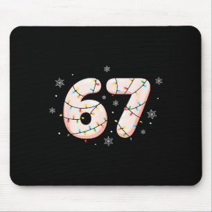 Tapis De Souris 67 Six Seven Mème Argot Gen Alpha Lumières de Noël