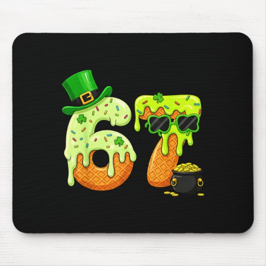 Tapis De Souris 67 Six Seven Trèfle Drôle Saint-Patrick Garçons (Devant)