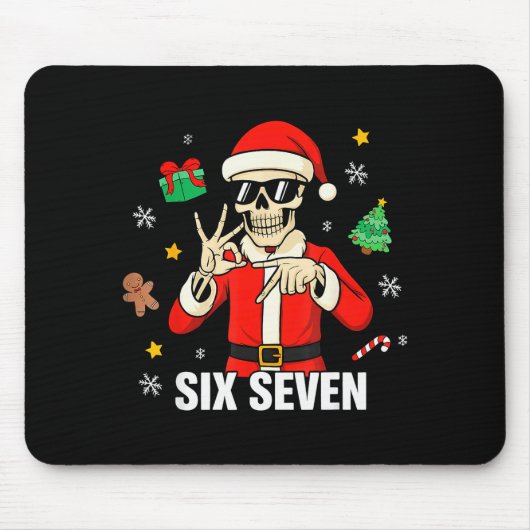 Tapis De Souris 67 Skeleton Funny Six Seven Gen Z Alpha Christmas (Devant)