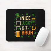 Tapis De Souris 67 St Patrick drôle Six Sept Trèfle 67 Mem (Avec souris)