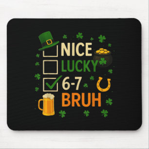 Tapis De Souris 67 St Patrick drôle Six Sept Trèfle 67 Mem