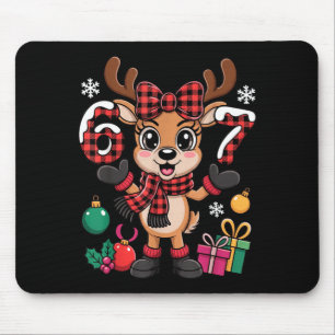 Tapis De Souris 67 tenue de Noël femme mème renne Six Sept