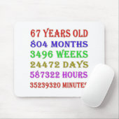 Tapis De Souris 67e anniversaire Jalons (Avec souris)