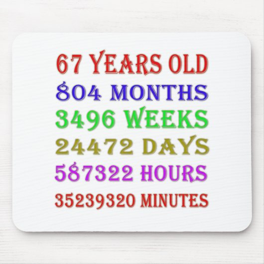 Tapis De Souris 67e anniversaire Jalons (Devant)