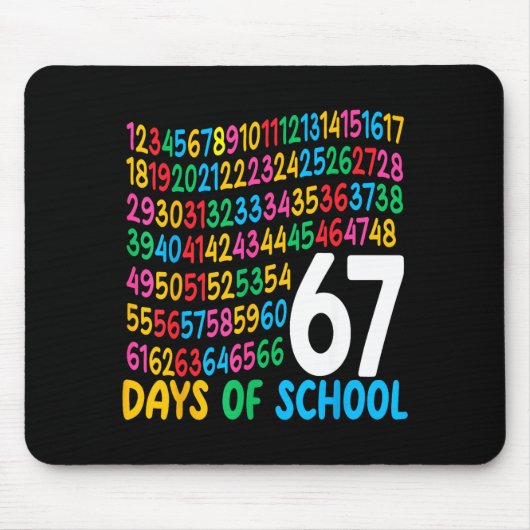 Tapis De Souris 67th Day Of School 67 Math Numbers Teacher Kids 67 (Devant)