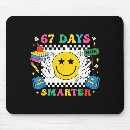 Tapis De Souris 67th Day Of School Funny 67 Days Smarter Teacher B (Devant)