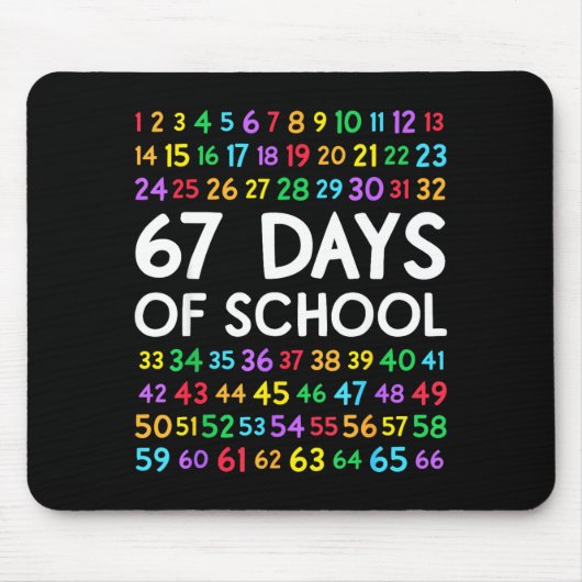 Tapis De Souris 67th Day Of School Teacher Kids 67 Math Numbers 10 (Devant)