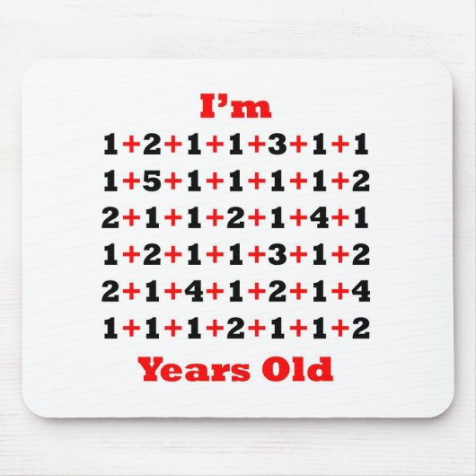 Tapis De Souris 69 années de rouge de noir (Devant)