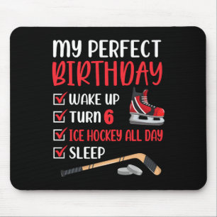 Tapis De Souris 6 ans de hockey sur glace fête d'anniversaire 6e g