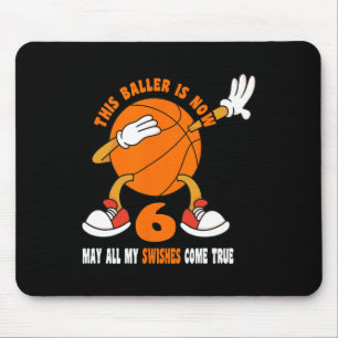 Tapis De Souris 6 ans Joyeux 6e anniversaire Basketball 6e anniver