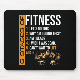 Tapis De Souris 6 étapes de l'exercice de musculation Fitness