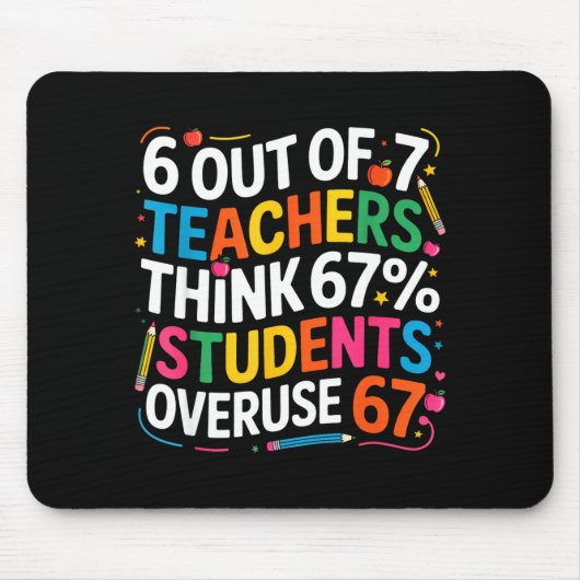 Tapis De Souris 6 Out Of 7 Teachers Think 67% Of Students Overuse  (Devant)