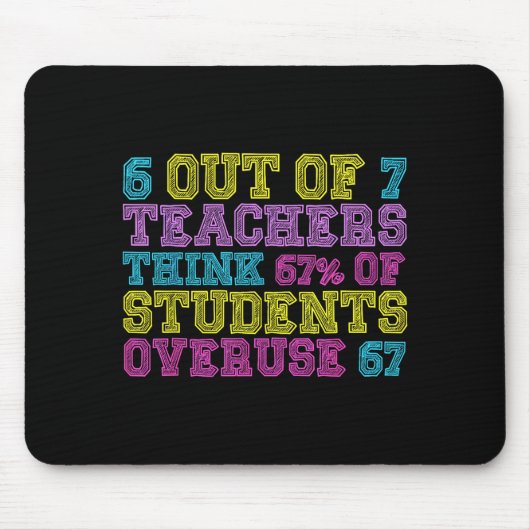 Tapis De Souris 6 Out Of 7 Teachers Think 67% Students Overuse 67 (Devant)