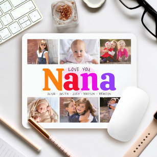 Tapis De Souris 6 Photo Collage Love You Nana Multicolor Arc en ci