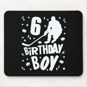Tapis De Souris 6e anniversaire Garçon Hockey sur glace Enfants 6 