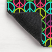Tapis De Souris 70's Hippie Peace Sign Pattern (Coin)