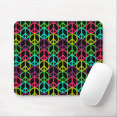 Tapis De Souris 70's Hippie Peace Sign Pattern (Avec souris)