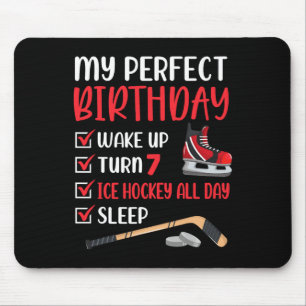 Tapis De Souris 7 An Old Ice Hockey Party Anniversaire 7e Garçon A