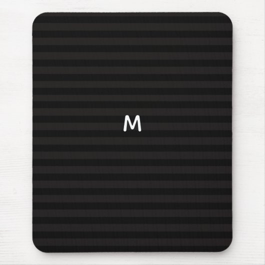 Tapis De Souris 7 Option Bandes Noires Monogrammes Modernes (Devant)