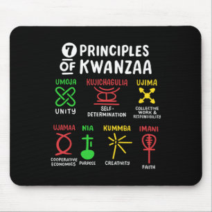 Tapis De Souris 7 Principes De Kwanzaa Noir Africain-Américain Hom