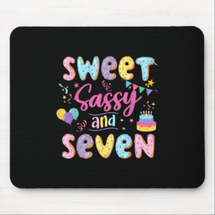 Tapis De Souris 7e anniversaire fille douce Sassy et sept Donut 7 