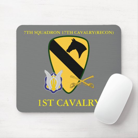 TAPIS DE SOURIS 7TH SQUADRON 17TH CAVALRY(RECON) 1ST CAVALRY (Avec souris)