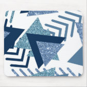 Tapis De Souris 80s Luxe Abstrait | Turquoise et bleu marine (Devant)