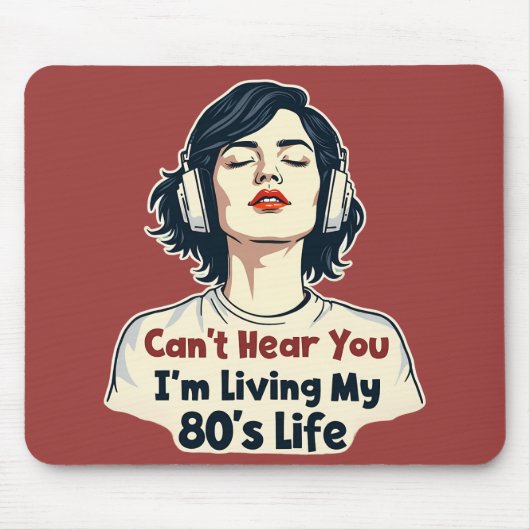 Tapis De Souris 80s Rétro Nostalgic Music Lover Throwback Design (Devant)