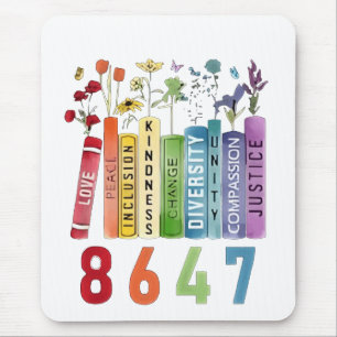 Tapis De Souris 8647 Subtle Anti Trump Anti MAGA 86 47 Floral LGBT