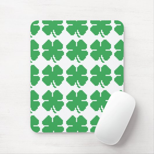 Tapis De Souris 8 bits Pixel Lucky Four Leaf Clocher (Avec souris)